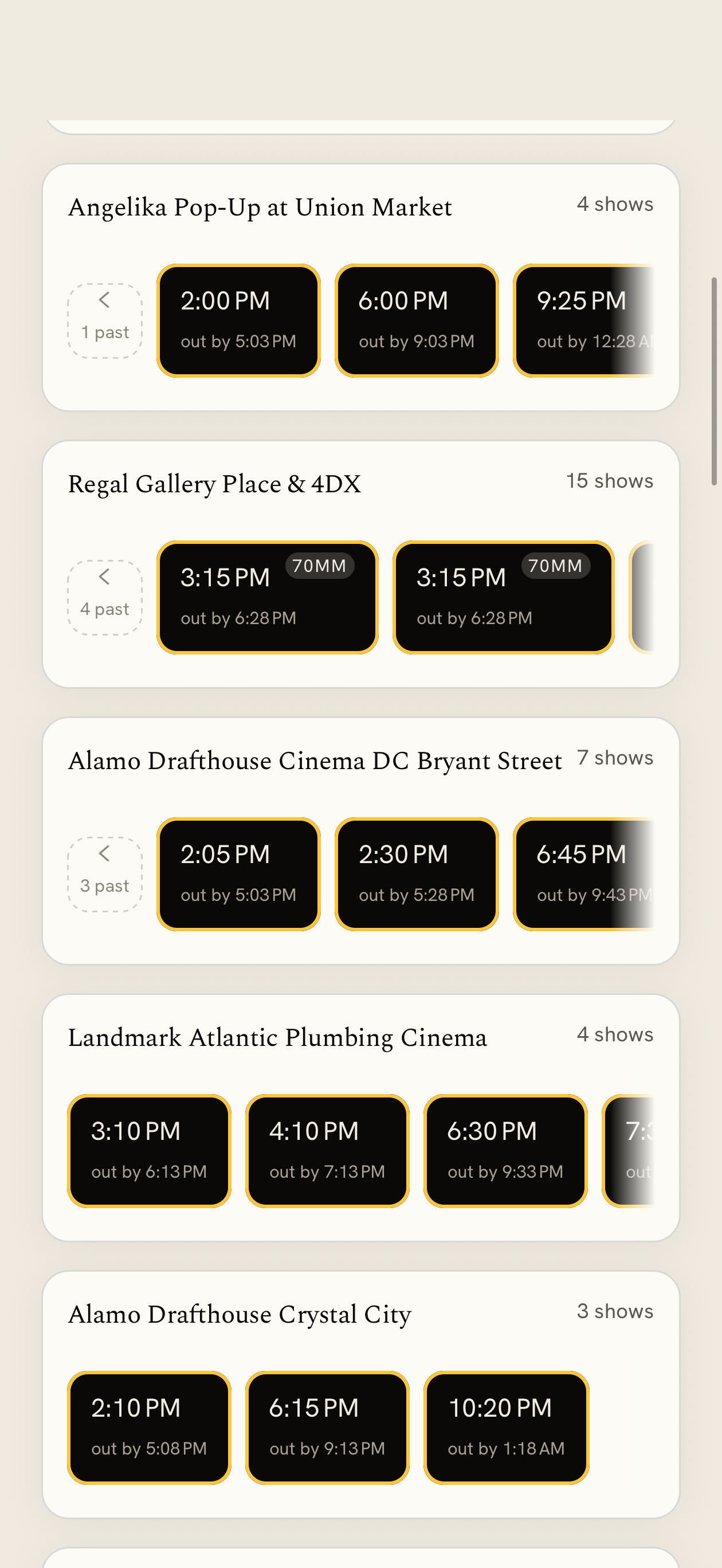 showtimes that fit