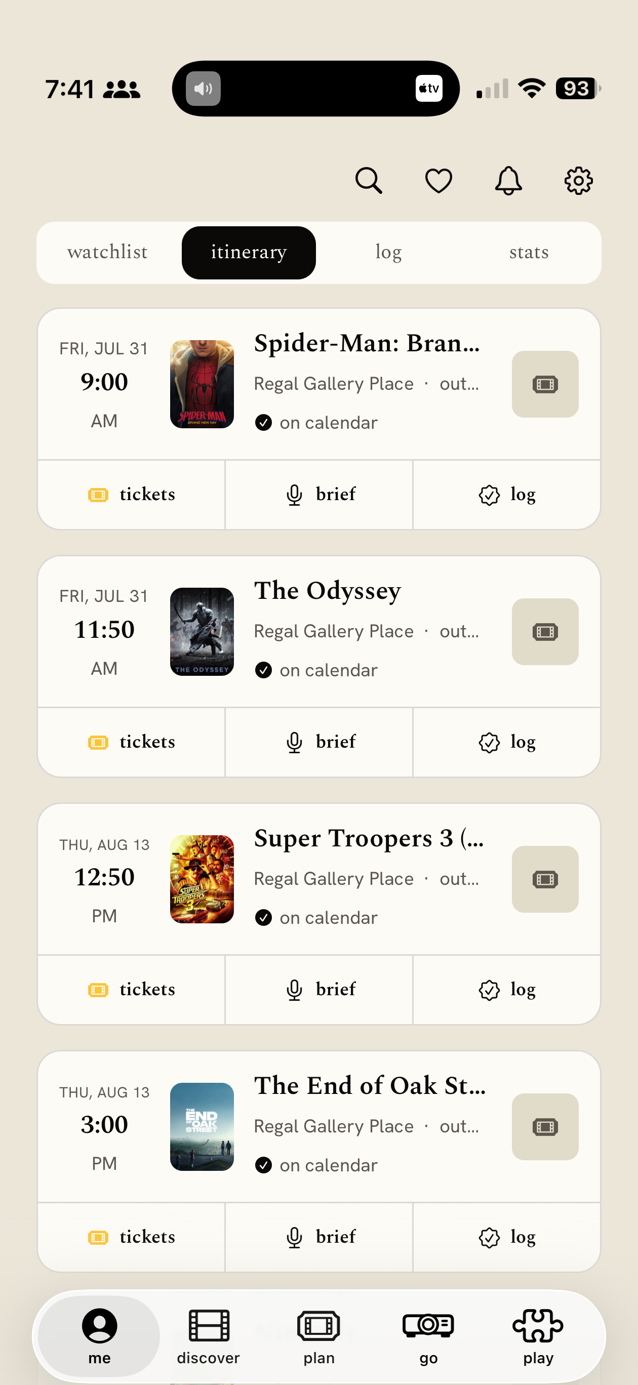 itinerary